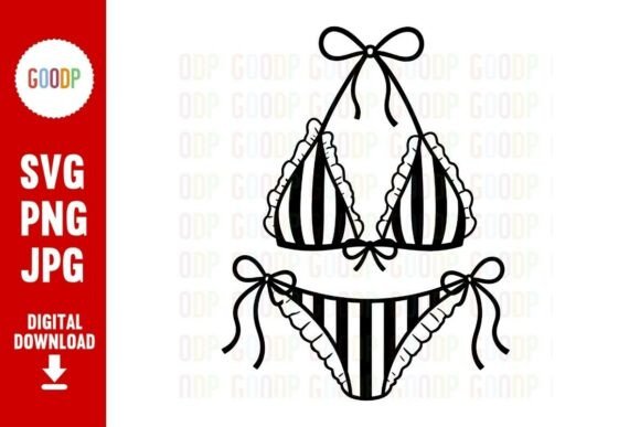 Download Striped Bikini Summer Beach SVG - Beach svg Collection