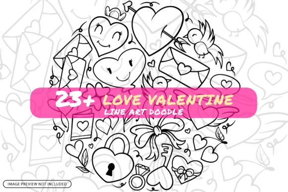 Download Love Valentine - Line Art Doodle - Doodle Collection
