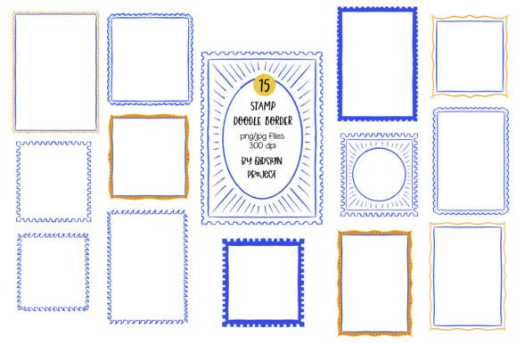 Download 15 Stamp Doodle Border PNG JPG – Cute Po - Doodle Collection