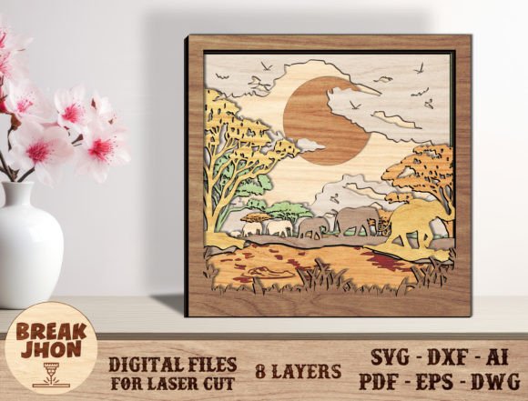 Download Herd of African Elephant Layered Cutfile - Elephant Collection